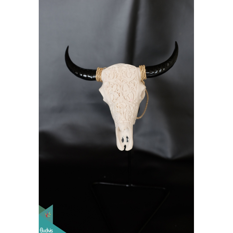 Artificial Resin Buffalo Skull Wall Painting, Resin Statue Custom Hand, Statue Collectible Statue Resin