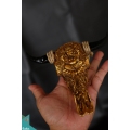 Artificial Resin Buffalo Skull Wall Decoration Gold, Resin Figurine Custom Hand, Statue Collectible Figurine Resin