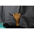 Artificial Resin Buffalo Skull Head Wall Decoration Gold , Resin Figurine Custom Handhande, Statue Collectible Figurines Resin