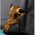 Artificial Resin Buffalo Skull Wall Decoration Gold, Resin Figurine Custom Hand, Statue Collectible Figurine Resin