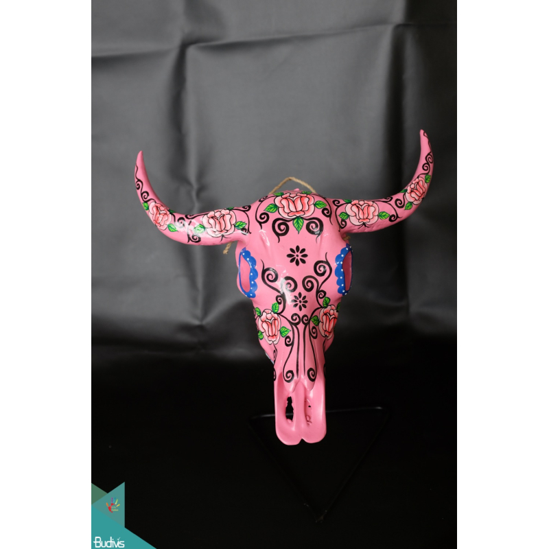 Artificial Resin Buffalo Skull Wall Painting, Resin Statue Custom Hand, Statue Collectible Statue Resin