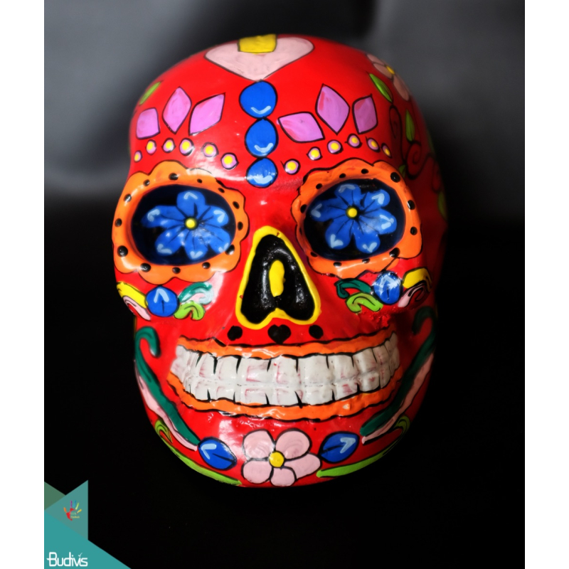 Artificial Resin Skull Hand-Painted Wall Decoration Painting, Resin Statue Custom Hand, Statue Collectible Statue Resin