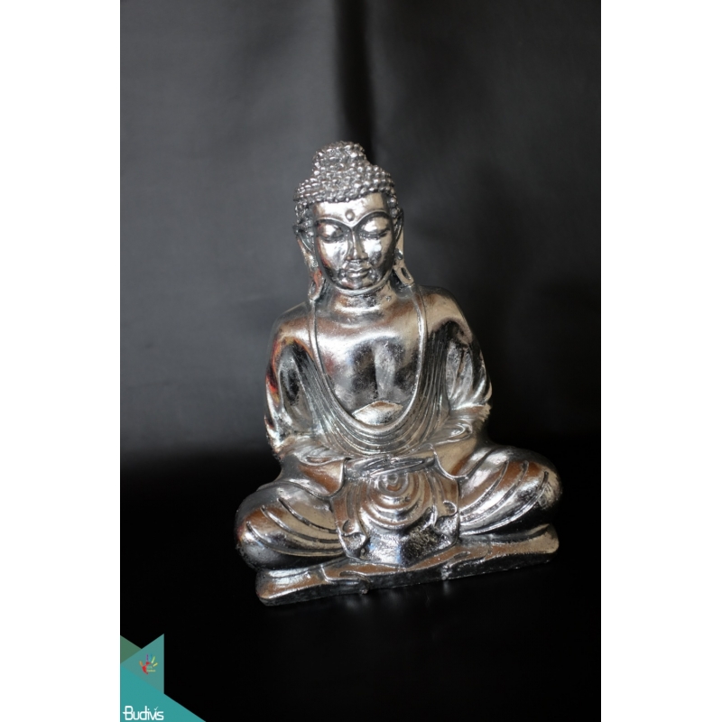 Resin Buddha Statue Silver, Resin Figurine Custom Figurine, Statue Collectible Figurine Resin