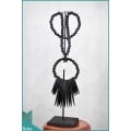 Black Tribal Necklace With Bone And Shells