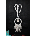 White Tribal Necklace With Bone And Shells