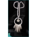 White Tribal Necklace With Bone And Shells