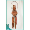 Artificial Garden Hanging Owl Bamboo Wind Chime