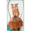 Artificial Garden Hanging Owl Bamboo Wind Chime