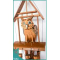 Garden Hanging Owl And Bamboo Wind Chimes