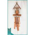 Garden Hanging Owl And Bamboo Wind Chimes