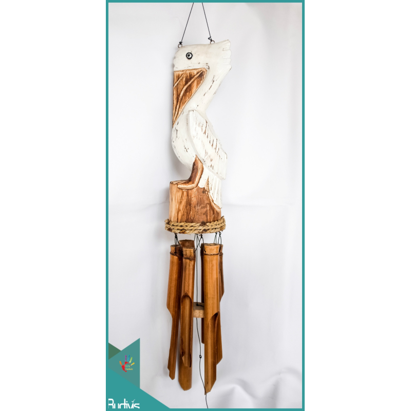 Top Garden Hanging Stork Bamboo Wind Chime