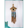 Hanging Hand Painted Blue Bamboo Wind Chimes From Bali Birdhouse Garden