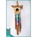 Bali Bird House Garden Hanging Hand Painted Green Beach Bamboo Wind Chime