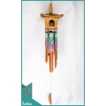 Bali Bird House Garden Hanging Hand Painted Green Beach Bamboo Wind Chimes