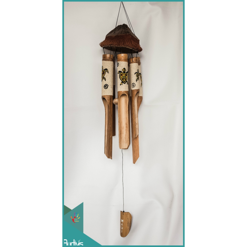 Affordable Bird House Garden Hanging Hand Painted Turtle Bamboo Wind Chime