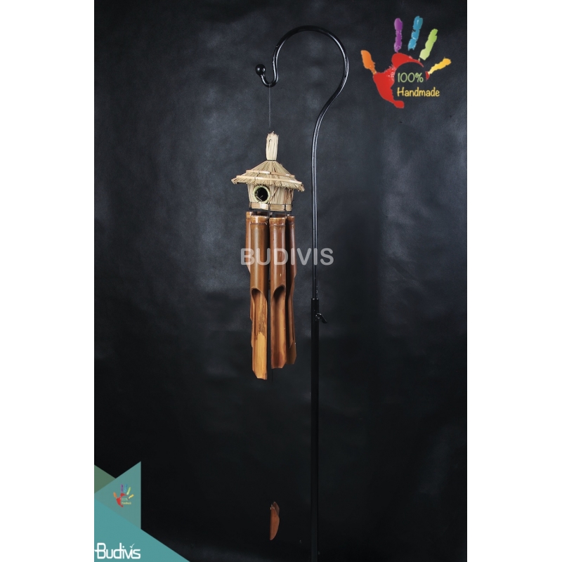 Best Outdoor Hanging Natural Bamboo Wind Chime Birdhouse