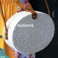 Best Selling White Synthetic Rattan Oval Bag