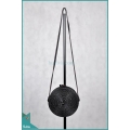 Top Model Round Bag Black Synthetic Rattan