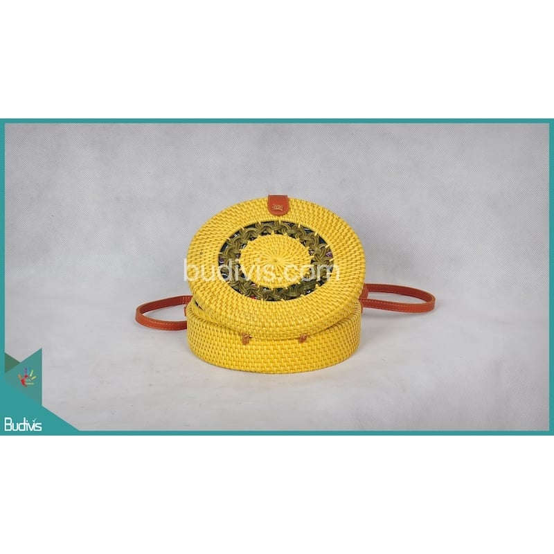 Bali Original Round Bag Yellow Synthetic Rattan