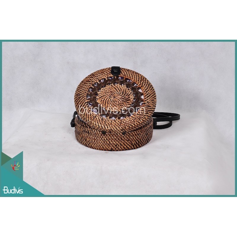 Best Round Bag Antique Black Painted Rattan