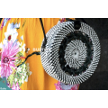 Wholesale Round Bag White Black Synthetic Rattan Tribal Weave