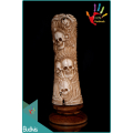 Best Selling Hand Carved Bone Indian Skull Scenery Ornament