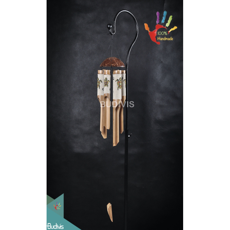 Sand Turtle Painting Outdoor Hanging Bamboo Wind Chime