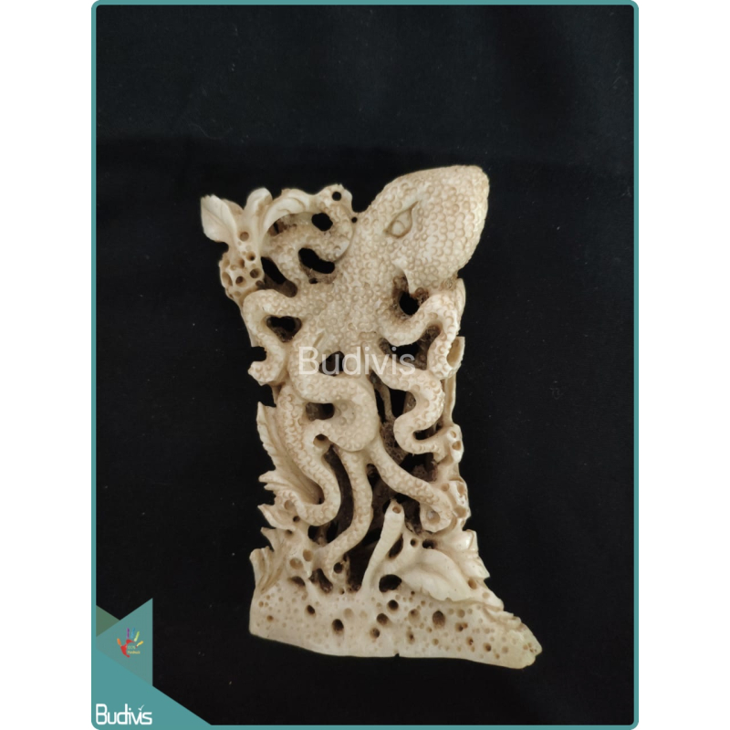 Underwater Octopus Landscape Bone Carving Ornament