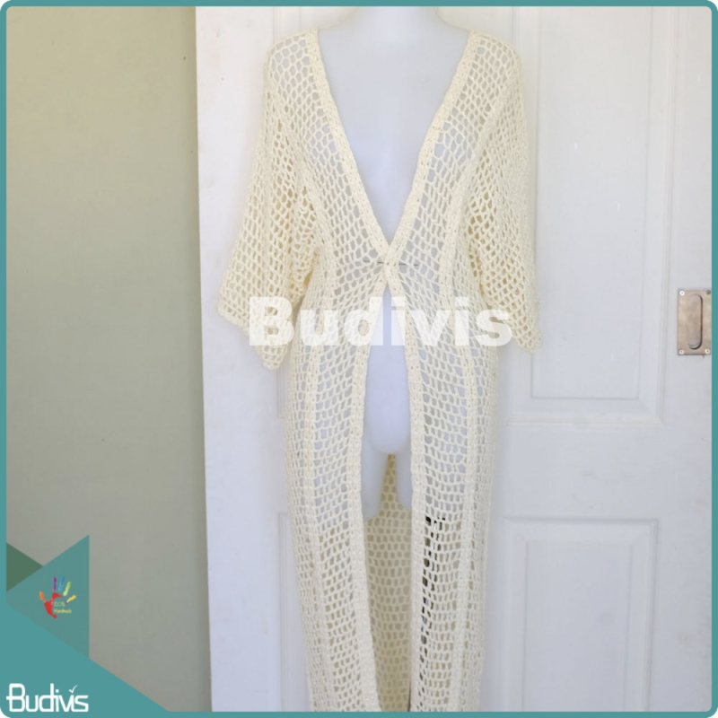 Long White Knitted Cardigan