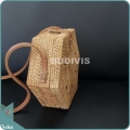 Natural Hand-Woven Hexagonal Rattan Bag