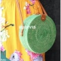 Green Rattan Round Bag