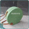 Green Rattan Round Bag