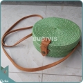 Green Rattan Round Bag