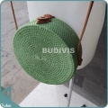 Green Rattan Round Bag