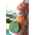 Green Rattan Round Bag