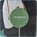 Green Rattan Round Bag