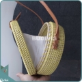 Round Yellow Solid Bali Rattan Bag