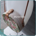 Flamingo Pattern Painted Bali Rattan Bag