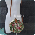 Balinese Rattan Bag With Flamingo Pattern