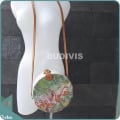 Balinese Rattan Bag With Flamingo Flock Painting