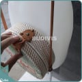 Balinese Rattan Bag With Flamingo Flock Painting