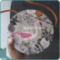 Flamingo Grey Background Rattan Bag