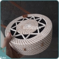 White Star Pattern Bali Rattan Bag