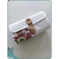 Rosa Multiflora Flower Hand Painted Mini Rattan Sling Bag