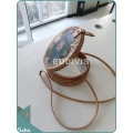 Chinese Woven Balinese Rattan Bag With Batik Pattern