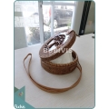 Carving Tree Patern Bali Round Rattan Bag