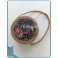 Chinese Woven Balinese Rattan Bag With Batik Pattern