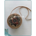 Chinese Woven Balinese Rattan Bag With Batik Pattern