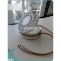 Round Off-White Woven Bali Rattan Bag