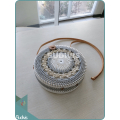 Round Off-White Woven Bali Rattan Bag